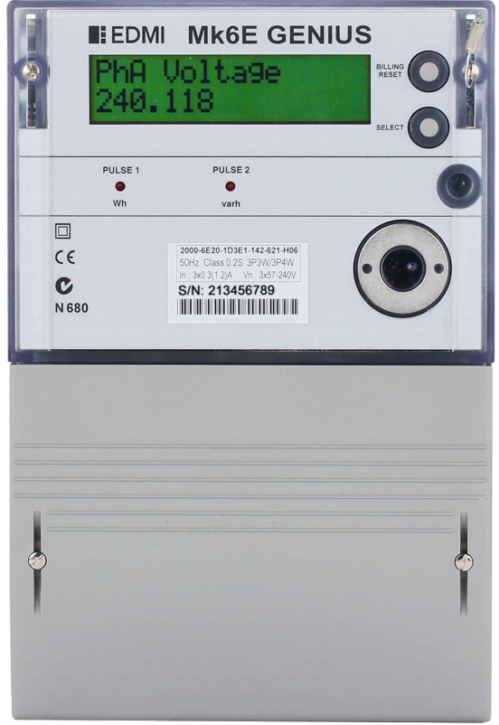 EDMI Mk6E Genius Smart Electricity Meter | AMI Utility Energy Meter